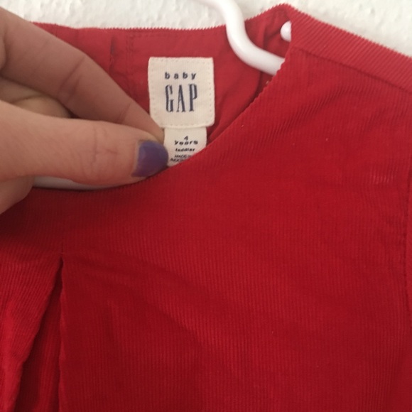 GAP red corduroy dress - Picture 3 of 4